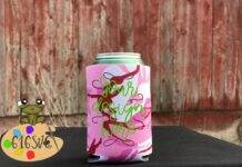 Pink Camo Can Cooler Mockup Poster 1