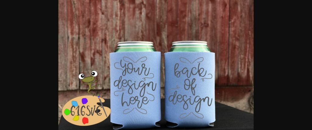 Placid Blue Can Cooler Mockup Poster 4