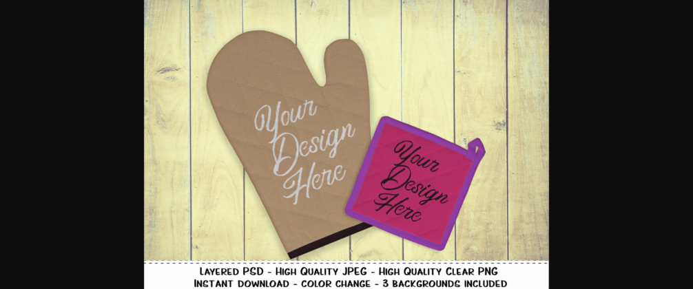 Pot Holder & Oven Mitt Set Product Mockup  Poster 5