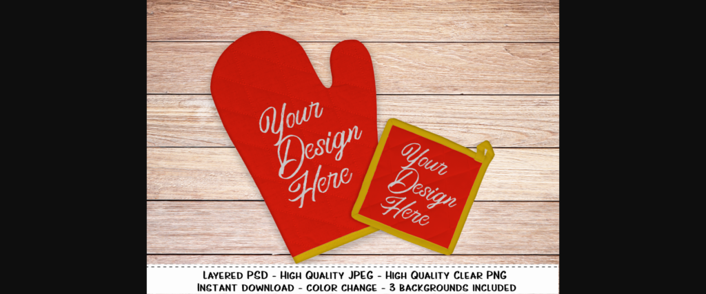 Pot Holder & Oven Mitt Set Product Mockup  Poster 3