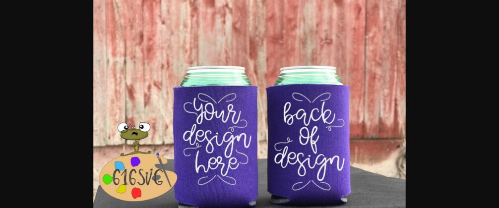 Purple Can Cooler Mockup Poster 1