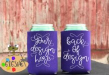 Purple Can Cooler Mockup Poster 1