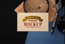 Realistic Mock-ups on Vintage Backgroun Poster 1