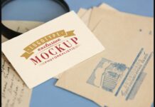 Realistic Mock-ups on Vintage Background Poster 1