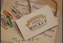 Realistic Mock-ups on Vintage Background Poster 1