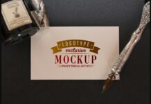 Realistic Mock-ups on Vintage Background Poster 1