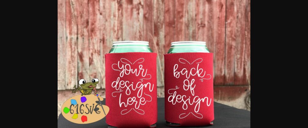 Red Can Cooler Mockup Poster 1