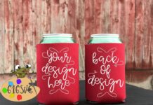 Red Can Cooler Mockup Poster 1
