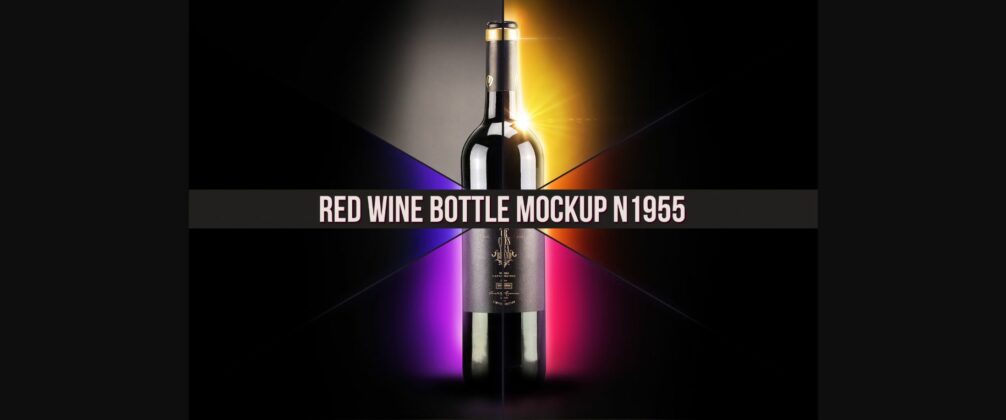Red Wine Bottle Mockup Poster 1