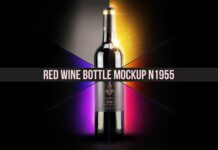 Red Wine Bottle Mockup Poster 1