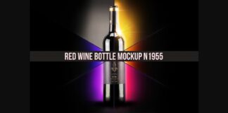 Red Wine Bottle Mockup Poster 1