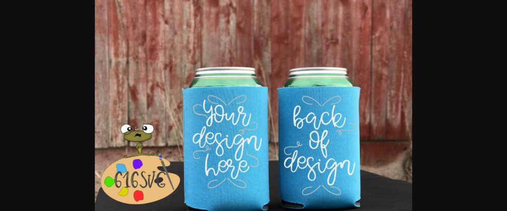 Robin Egg Blue Can Cooler Mockup Poster 4