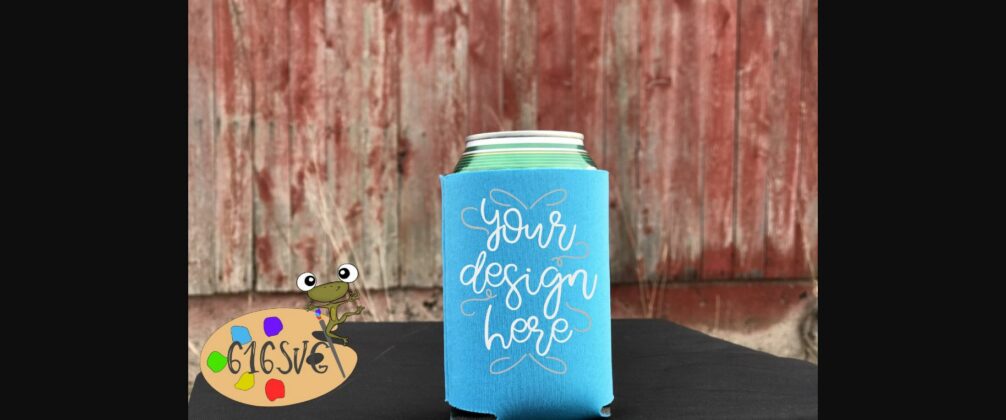 Robin Egg Blue Can Cooler Mockup Poster 1