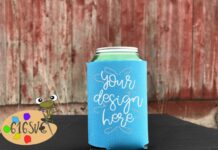 Robin Egg Blue Can Cooler Mockup Poster 1