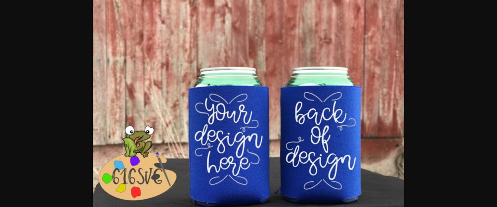 Royal Blue Can Cooler Mockup Poster 1