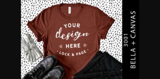 Rust Bella Canvas 3001 T Shirt Mockup Poster 1