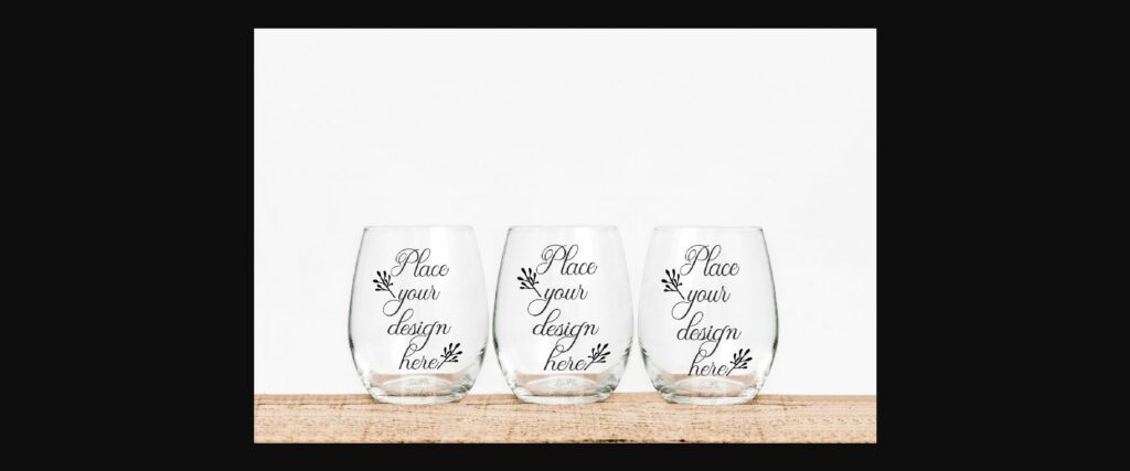 Set of 3 Seamless Wine Glass Mockups Poster 1