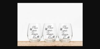 Set of 3 Seamless Wine Glass Mockups Poster 1