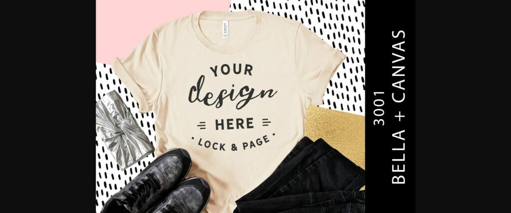 Soft Cream Bella Canvas 3001 Tee Mockup Poster 1