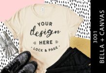 Soft Cream Bella Canvas 3001 Tee Mockup Poster 1