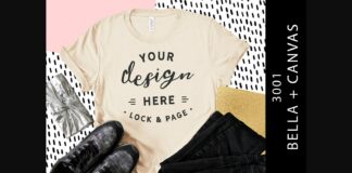 Soft Cream Bella Canvas 3001 Tee Mockup Poster 1