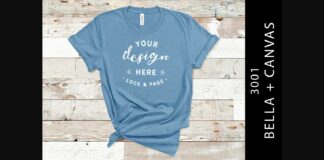 Steel Blue Bella Canvas 3001 Tee Mockup Poster 1