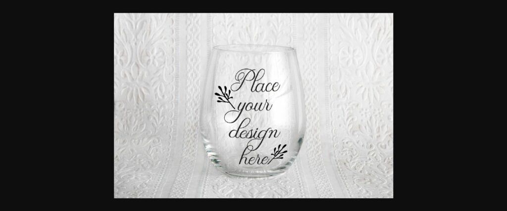 Stemless Wine Clear Glass Mock Up Poster 1