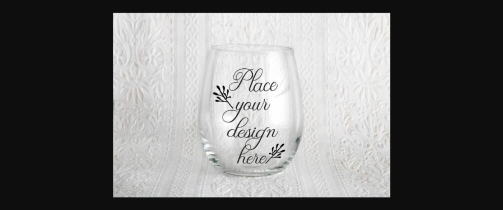 Stemless Wine Clear Glass Mock Up Poster 3