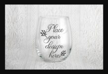 Stemless Wine Clear Glass Mock Up Poster 1