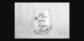 Stemless Wine Clear Glass Mock Up Poster 1