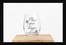 Stemless Wine Clear Glass Mockup Poster 1