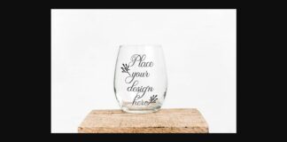 Stemless Wine Clear Glass Mockup Poster 1