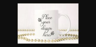 Sublimation Coffee Mug Gold Mockup Poster 1