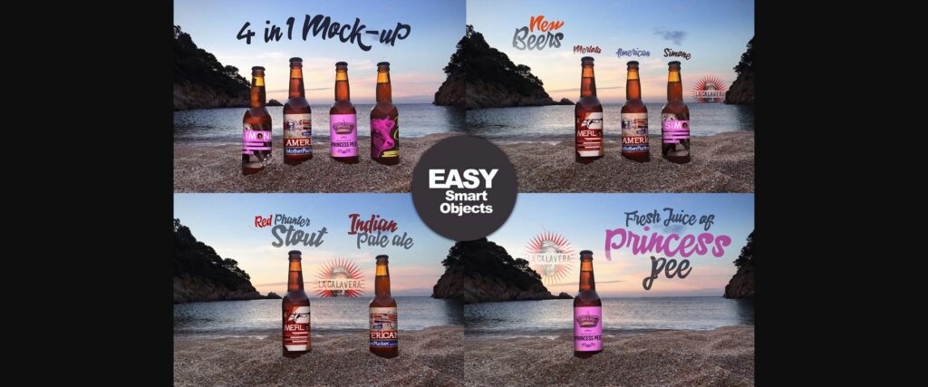 Sunset Beach 4 in 1 | Beer Mockup Poster 2