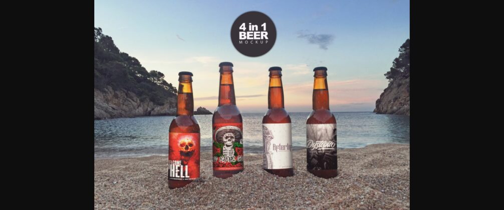 Sunset Beach 4 in 1 | Beer Mockup Poster 1