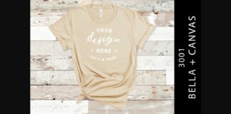 Tan Bella Canvas 3001 T Shirt Flat Lay Poster 1