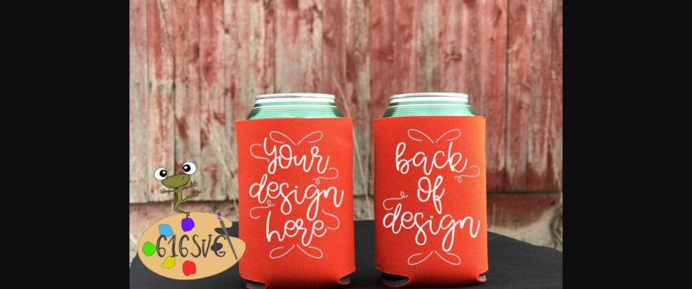 Tangerine Can Cooler Mockup Poster 4