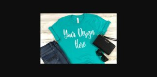 Teal Styled Unisex T-Shirt Mockup Photo Poster 1