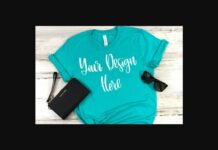 Teal Styled Unisex T-shirt Mockup Photo Poster 1