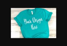 Teal Unisex T-Shirt Mockup Photo Poster 1