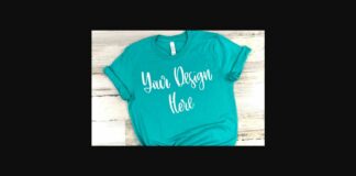 Teal Unisex T-Shirt Mockup Photo Poster 1