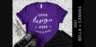 Team Purple Bella Canvas 3001 Tee Mockup Poster 1