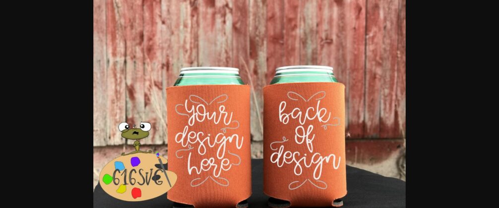 Texas Orange Can Cooler Mockup Poster 4