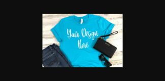 Turquoise Styled T-shirt Mockup Photo Poster 1