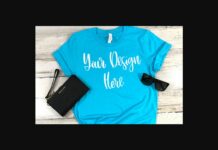 Turquoise Styled Unisex T-Shirt Mockup Photo Poster 1