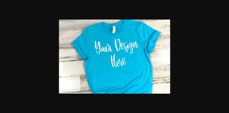 Turquoise Unisex T-shirt Mockup Photo Poster 1