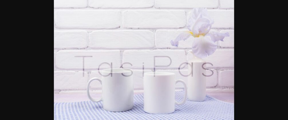 Two Coffee Mug Mockup with Iris Flowers Poster 4