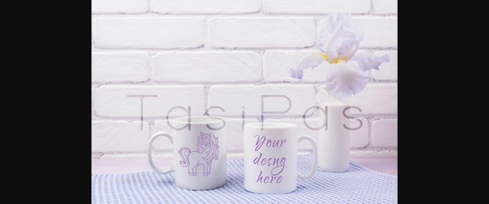 Two Coffee Mug Mockup with Iris Flowers Poster 1