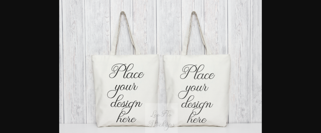 Two Tote Bag Mockup Grocery Bags Poster 4