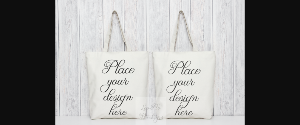 Two Tote Bag Mockup Grocery Bags Poster 2
